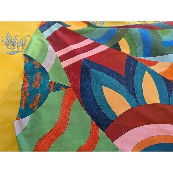 Animapop Women’s Medium Reversible Floral Colorblock Lobster Kimono Midi Dress - Picture 10 of 10